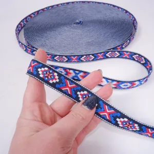 Folk art trim - NATIVE Blue 20mm