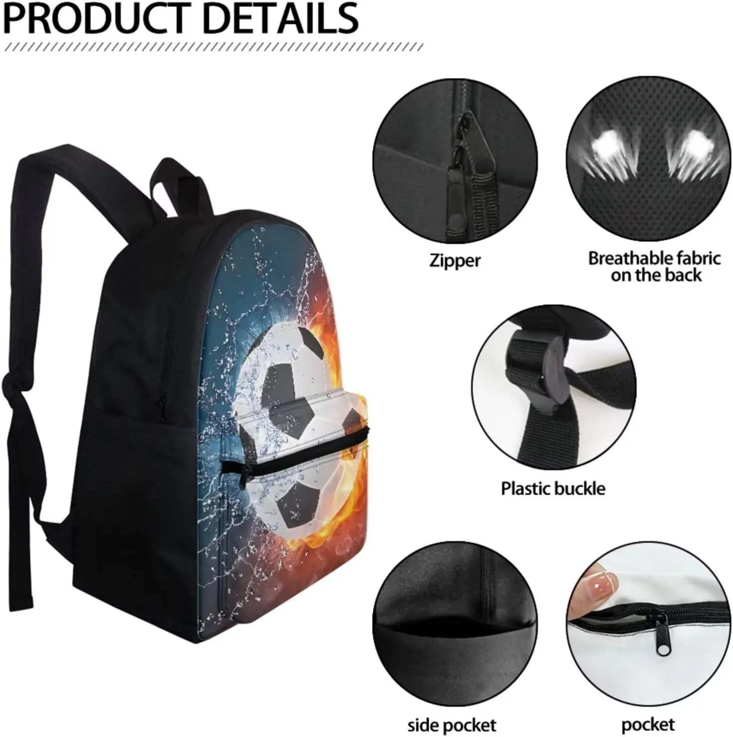FOR U DESIGNS Fire Basketball Printed Boys School Backpacks Travel Rucksack Book Bag