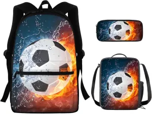FOR U DESIGNS Fire Basketball Printed Boys School Backpacks Travel Rucksack Book Bag
