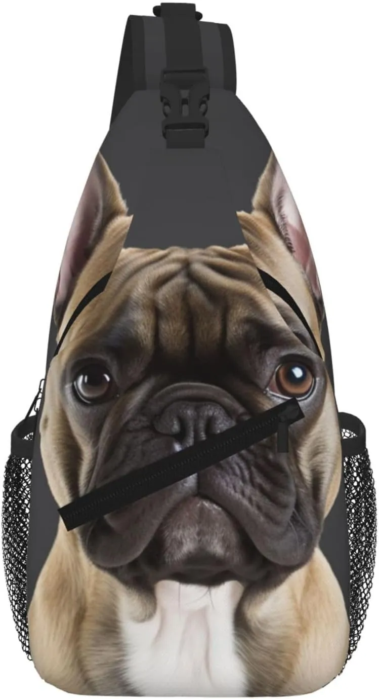 French Bulldog Sling Bag For Women Men Travel Hiking Backpack Crossbody Shoulder Chest Bags Casual Daypack