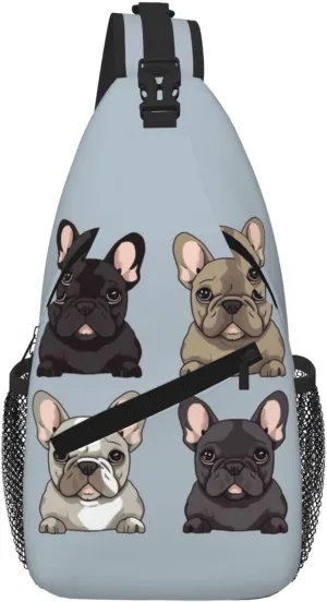 French Bulldog Sling Bag For Women Men Travel Hiking Backpack Crossbody Shoulder Chest Bags Casual Daypack