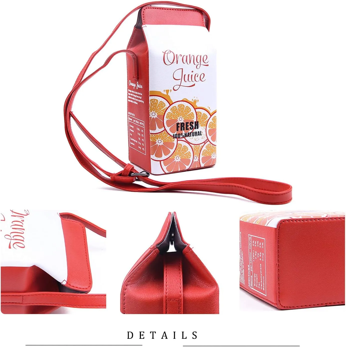 Fruits Banana Strawberry Milk Box Cross Body Purse Bag Women Phone Wallet Shoulder Bags