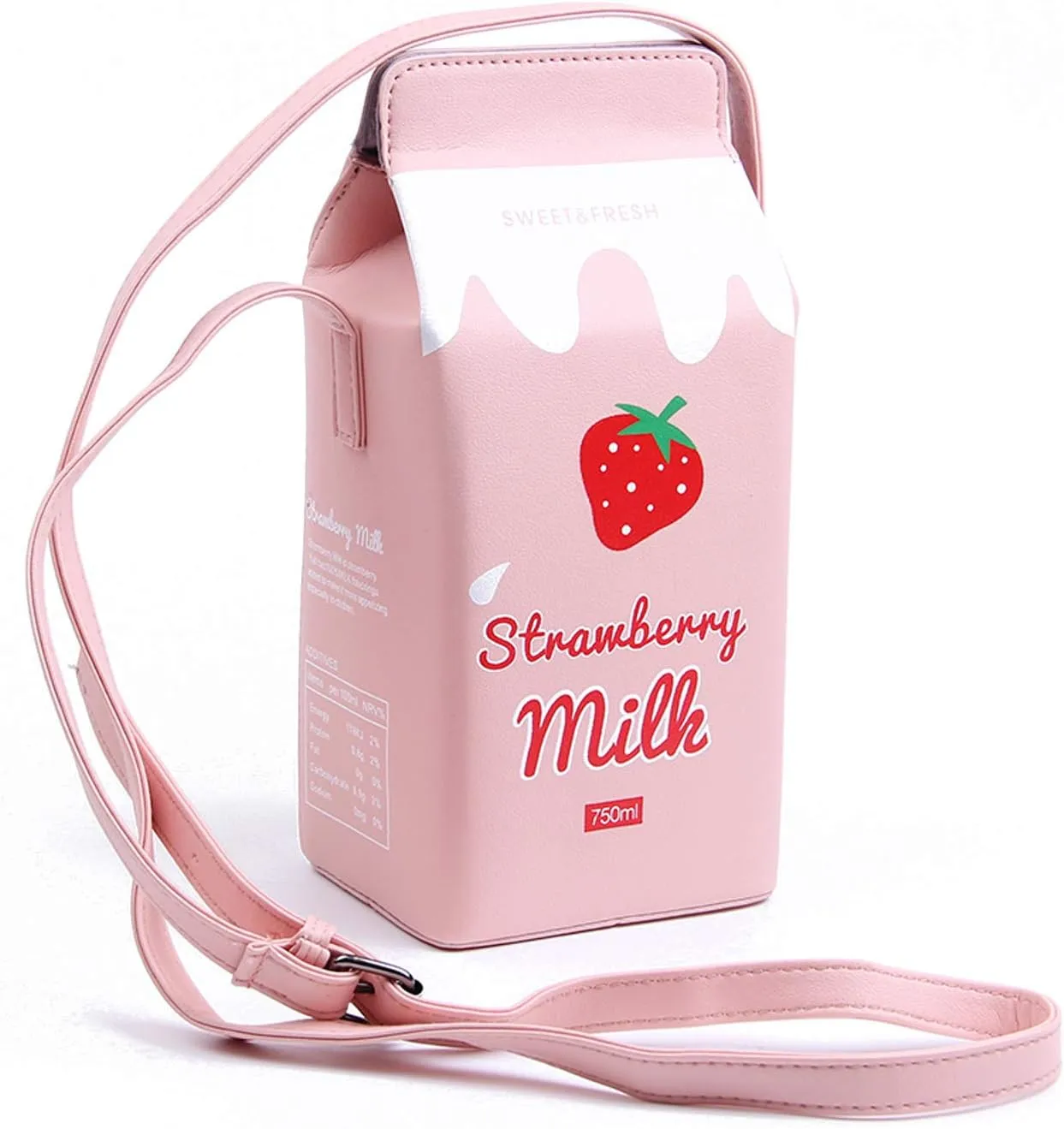 Fruits Banana Strawberry Milk Box Cross Body Purse Bag Women Phone Wallet Shoulder Bags