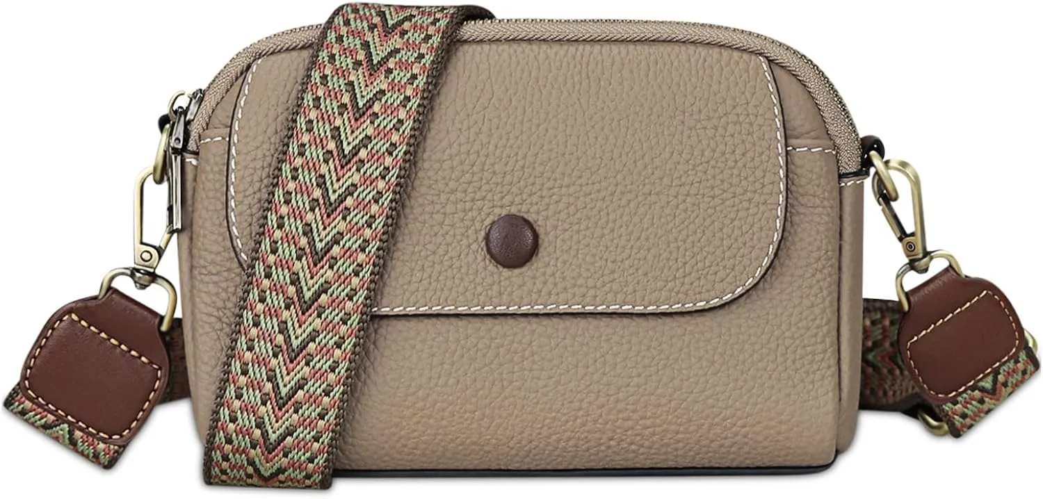 FUKUYIN Small Crossbody Bags for Women - Genuine Leather Women's Crossbody Handbags Hobo Purses