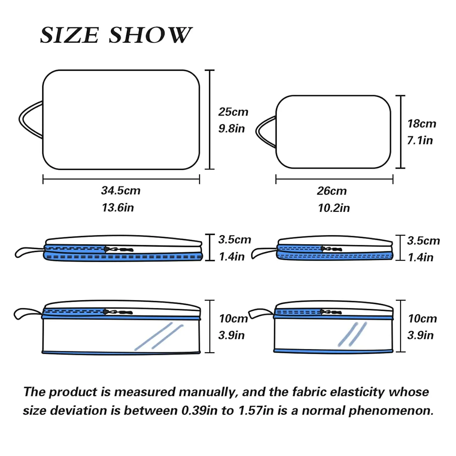 Funny Black Cat Cartoon Scratching Curtains on White 3 Piece set Cubes Expandable Adjustable Luggage Packing Bags, Ultralight Organizer Accessories Travel Suitcase Compressible Bags