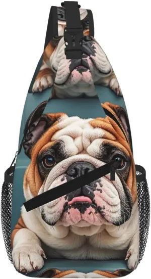 Funny English Bulldog Sling Bag For Women Men Travel Hiking Backpack Crossbody Shoulder Chest Bags Casual Daypack