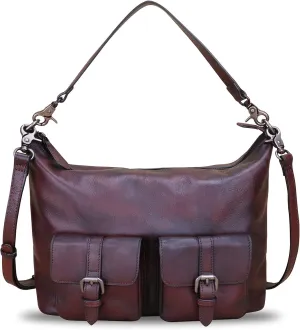 Genuine Leather Handbags for Women Handmade Purses Top Handle Shoulder Bags Vintage Style Real Leather Crossbody Hobo Satchel