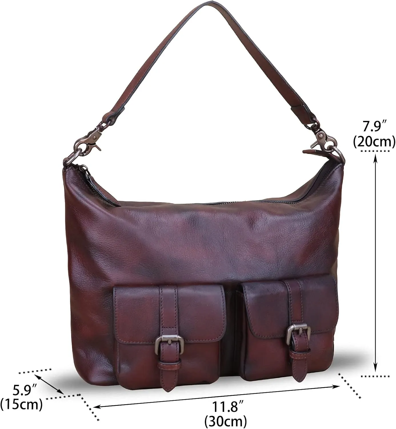 Genuine Leather Handbags for Women Handmade Purses Top Handle Shoulder Bags Vintage Style Real Leather Crossbody Hobo Satchel