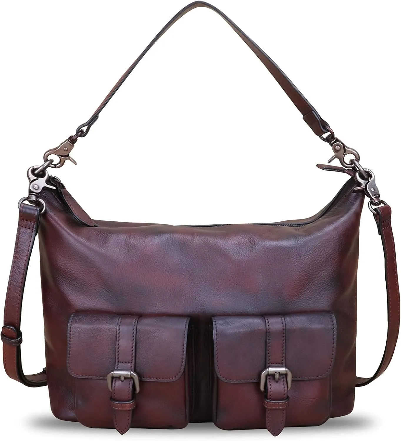 Genuine Leather Handbags for Women Handmade Purses Top Handle Shoulder Bags Vintage Style Real Leather Crossbody Hobo Satchel