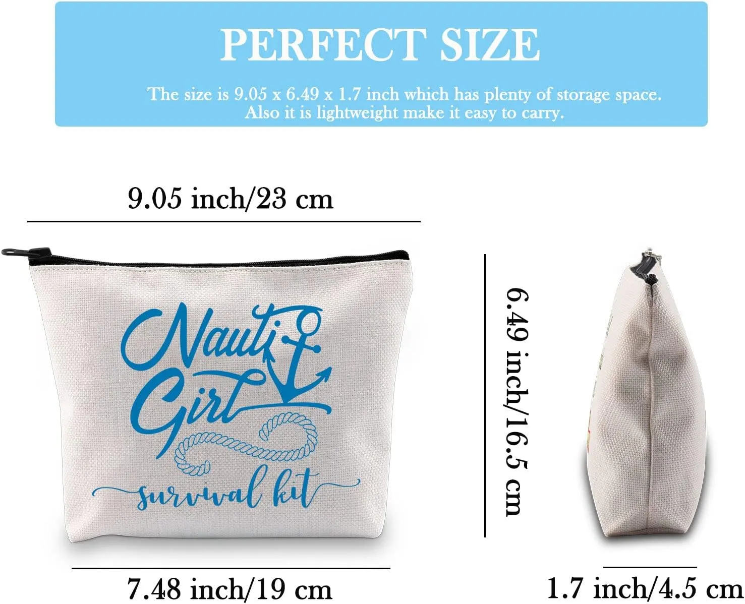 GJTIM Funny Nautical Anchor Sailing Boating Gift Boating Sailing Nautical Theme Zipper Pouch Nauti Girl Survival Kit for Nautical Sailors (Survival Nauti Girl)