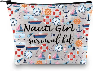 GJTIM Nautical Anchor Sailing Boating Gift Boating Sailing Nautical Zipper Pouch Nauti Survival Kit for Nautical Sailors (Survival Nauti 2 Bag), Medium