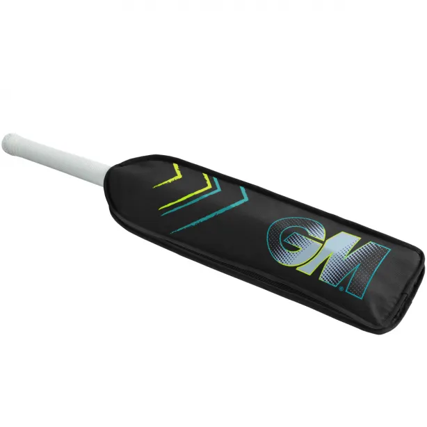 GM Cricket Bat Cover - Black/Cyan/Fluro