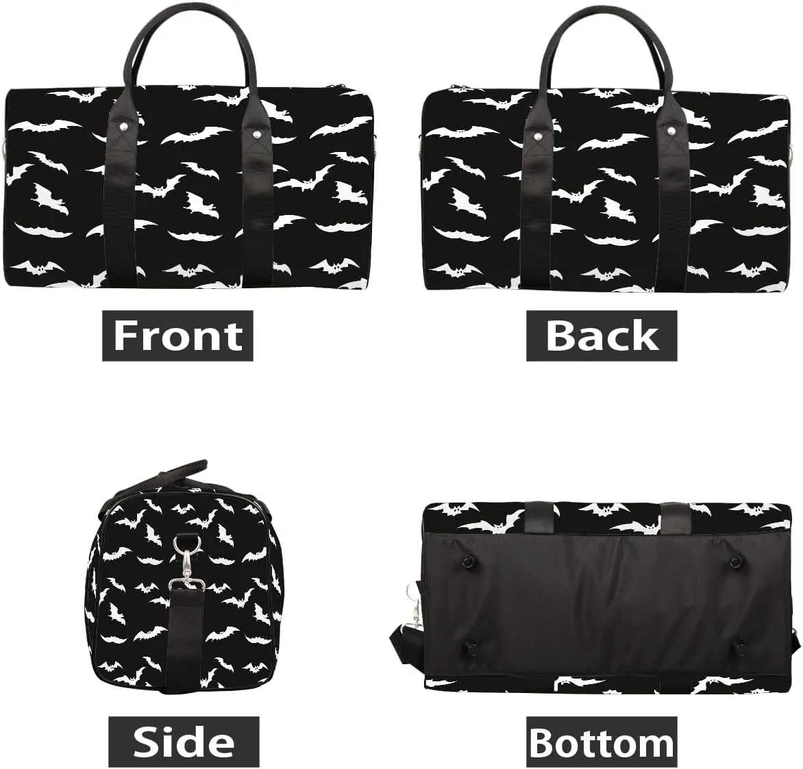 Goth Bat Travel Duffel Bag for Women Men Small Sport Gym Bag Waterproof Weekender Overnight Bag Lightweight Carry on bag Foldable Gym Bag for Training Swim Yoga Traveling Handbag