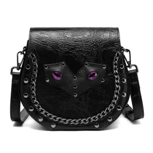 Gothic Bat Eye PU Leather Punk Crossbody Bag