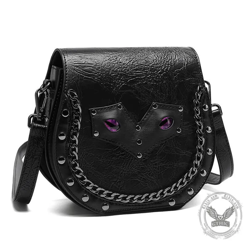 Gothic Bat Eye PU Leather Punk Crossbody Bag