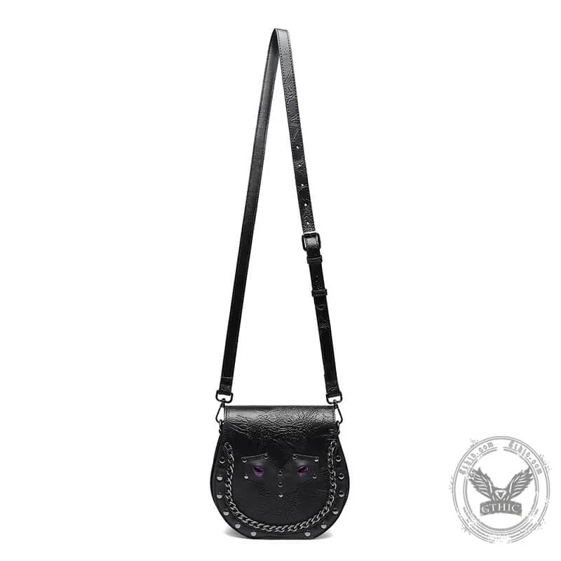Gothic Bat Eye PU Leather Punk Crossbody Bag
