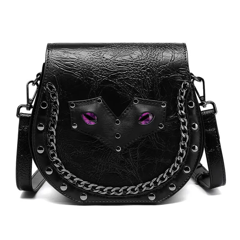 Gothic Bat Eye PU Leather Punk Crossbody Bag
