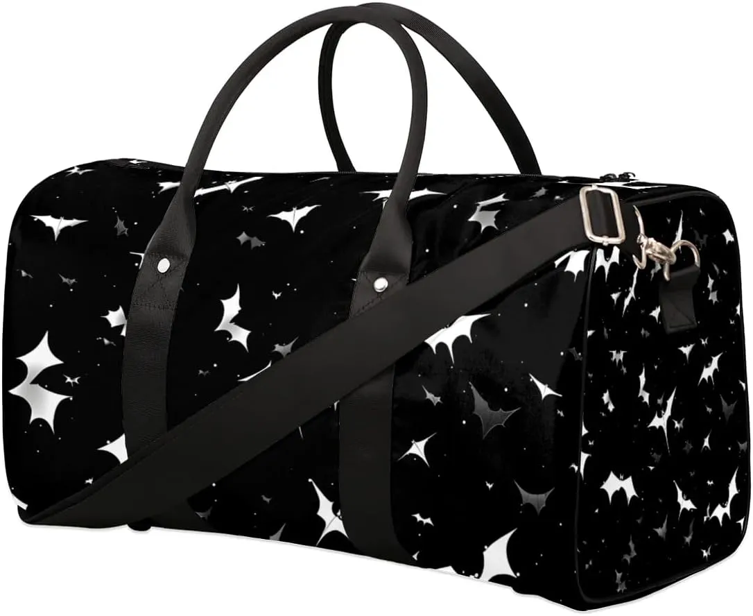 Gothic Bat Travel Sport Gym Bag,Halloween Weekender Overnight Bag,Foldable Duffel Bag,Waterproof Carry on Tote Bag Sleepover Work Out Bag Climbing Bag Gymnastics Camping Halloween Bag Gifts
