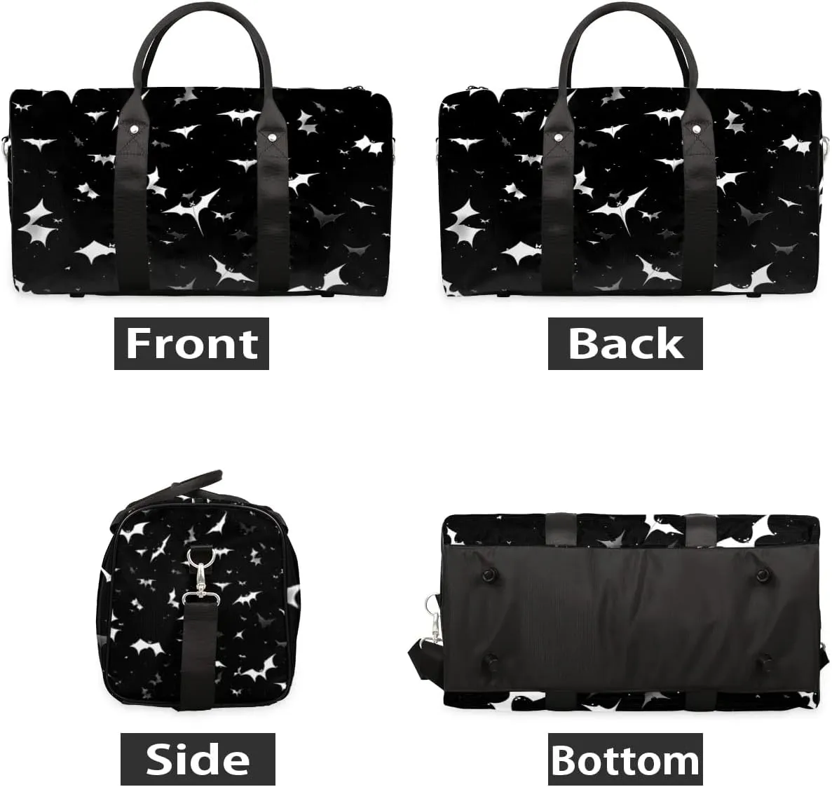 Gothic Bat Travel Sport Gym Bag,Halloween Weekender Overnight Bag,Foldable Duffel Bag,Waterproof Carry on Tote Bag Sleepover Work Out Bag Climbing Bag Gymnastics Camping Halloween Bag Gifts