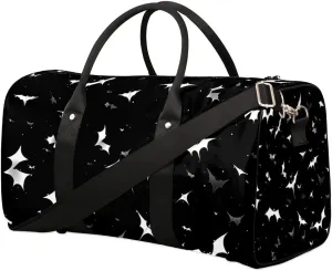 Gothic Bat Travel Sport Gym Bag,Halloween Weekender Overnight Bag,Foldable Duffel Bag,Waterproof Carry on Tote Bag Sleepover Work Out Bag Climbing Bag Gymnastics Camping Halloween Bag Gifts