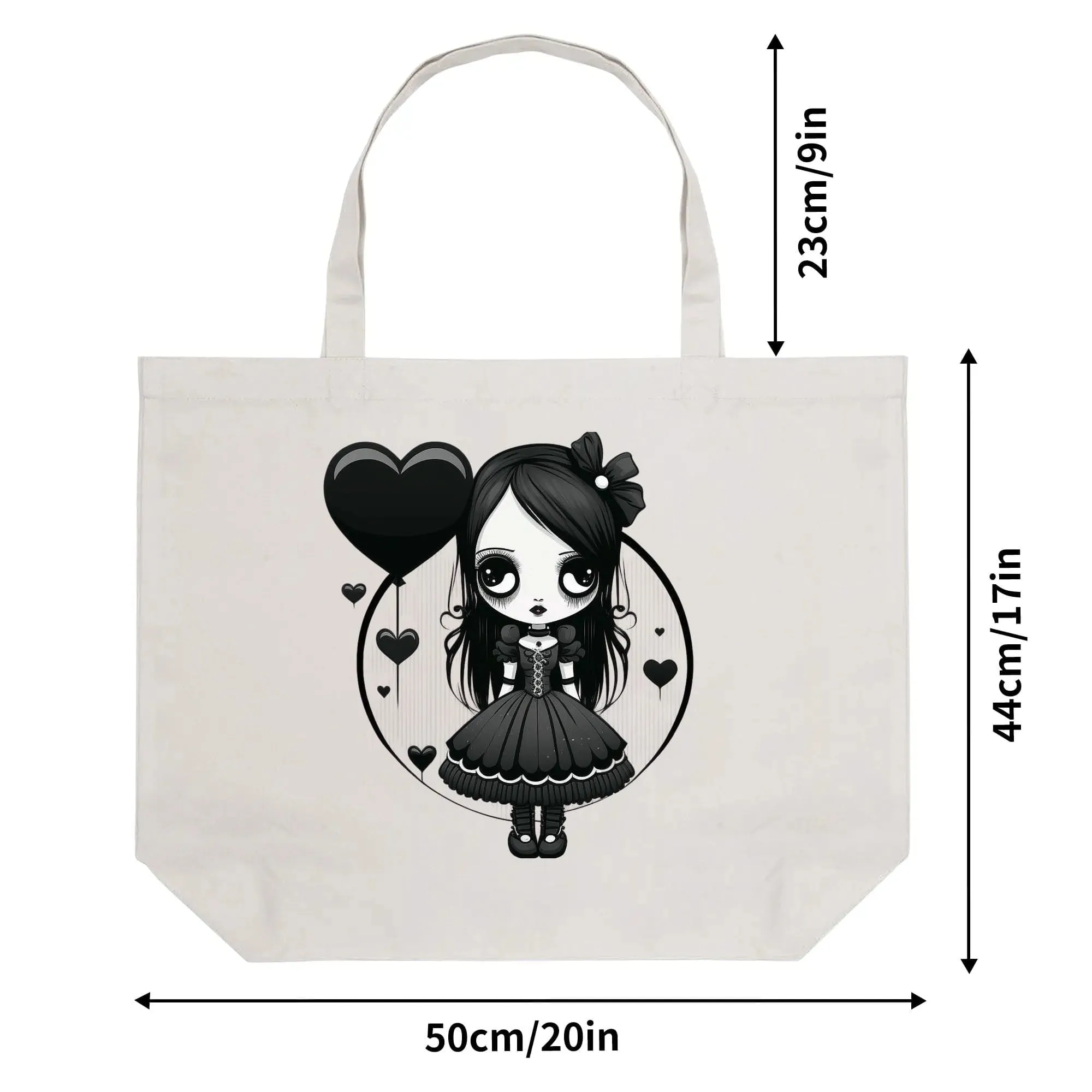 Gothic Girl 100% Cotton Tote Bag