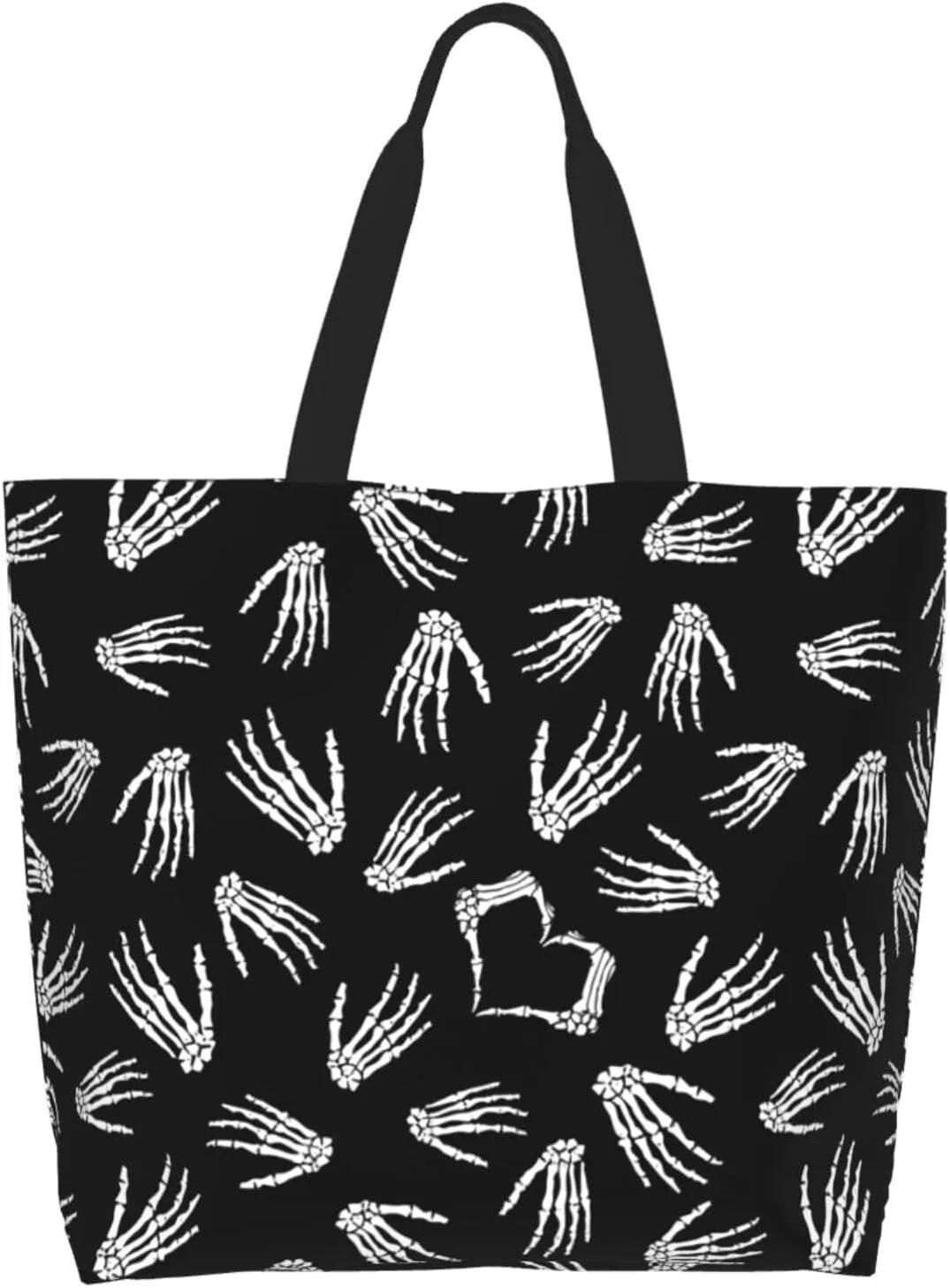 Gothic Goth Bat Tote Bag Reusable Shopping Bag Grocery Bags Fashion Shoulder Bag for Women Men