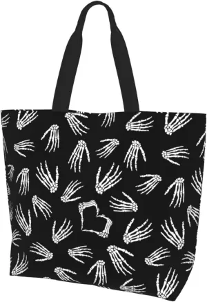 Gothic Goth Bat Tote Bag Reusable Shopping Bag Grocery Bags Fashion Shoulder Bag for Women Men