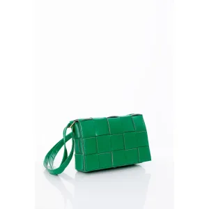 Green Square Patterned Hand And Shoulder Bag