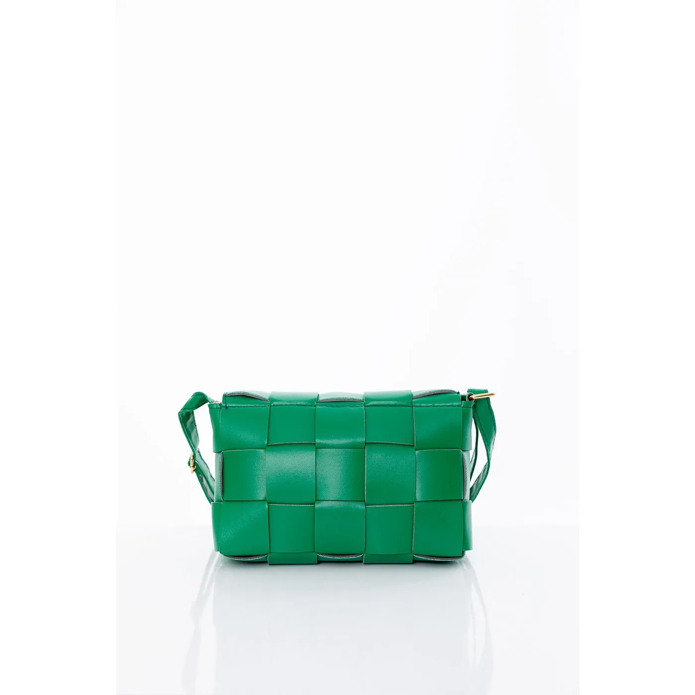 Green Square Patterned Hand And Shoulder Bag