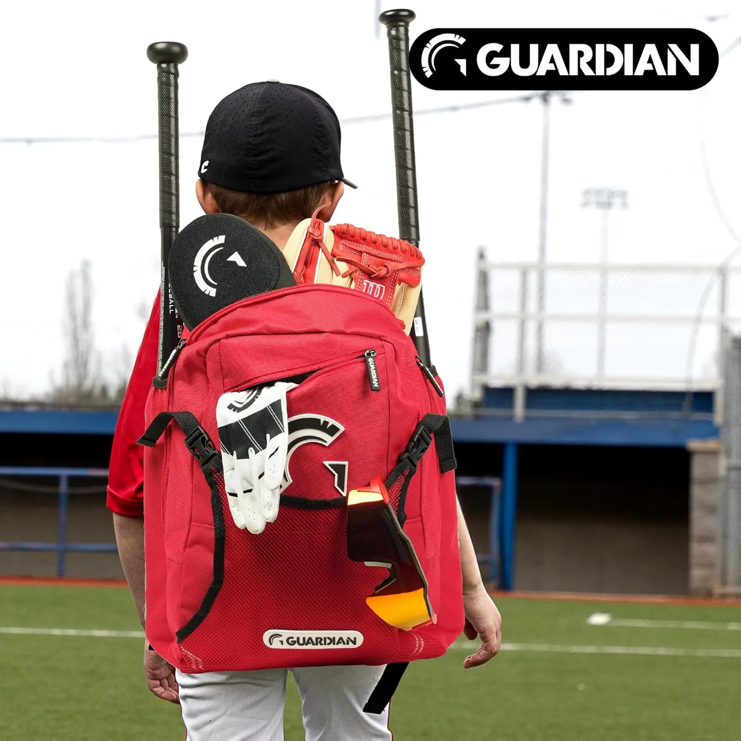Guardian Baseball Backpack for Youth, Softball Bag for Girls, Durable Bat Bags Baseball Youth Boys and Girls, TBall Bag – Includes Hook to Hang on Fence