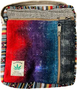 Gurkha Trendy Unisex Cotton Crossbody Bag Hippie Patchwork Shoulder Bag 5 Pocket Passport Documents Bag Eco-friendly - Handloomed In Mt. Everest Country Nepal
