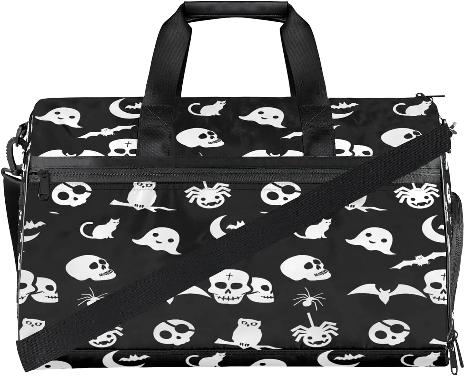 Gym Bag for Women Men Bat Black Gothic Travel Duffle Bag with Shoe Compartment Waterproof Sports Tote Bags Large Overnight Weekender Bags for Travel Swimming Gym Yoga Dance