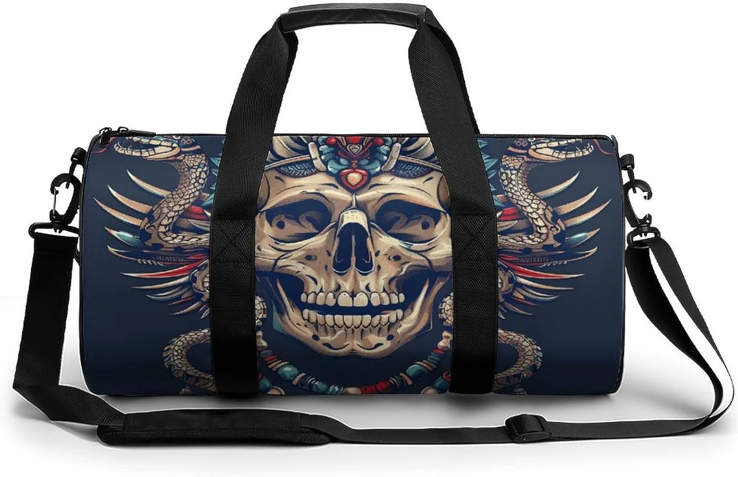 Gym Bag With Egyptian Necklace Printed Backpack Duffle Bag Yoga Bag with Dry Wet Separated Pocket