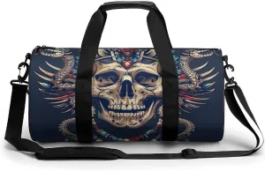 Gym Bag With Egyptian Necklace Printed Backpack Duffle Bag Yoga Bag with Dry Wet Separated Pocket