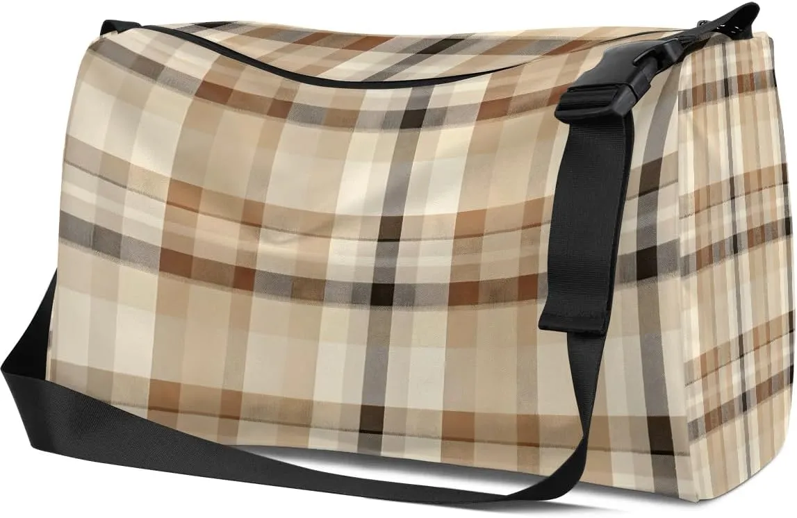 Gym Bags for Men 14.8 Inch Lightweight Carry On Bags for Airplanes Waterproof Duffle Bag for Travel, Art Plaid Cool