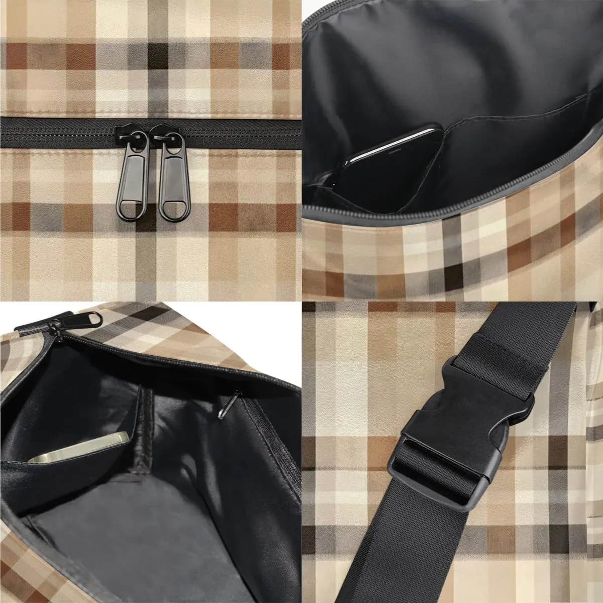 Gym Bags for Men 14.8 Inch Lightweight Carry On Bags for Airplanes Waterproof Duffle Bag for Travel, Art Plaid Cool