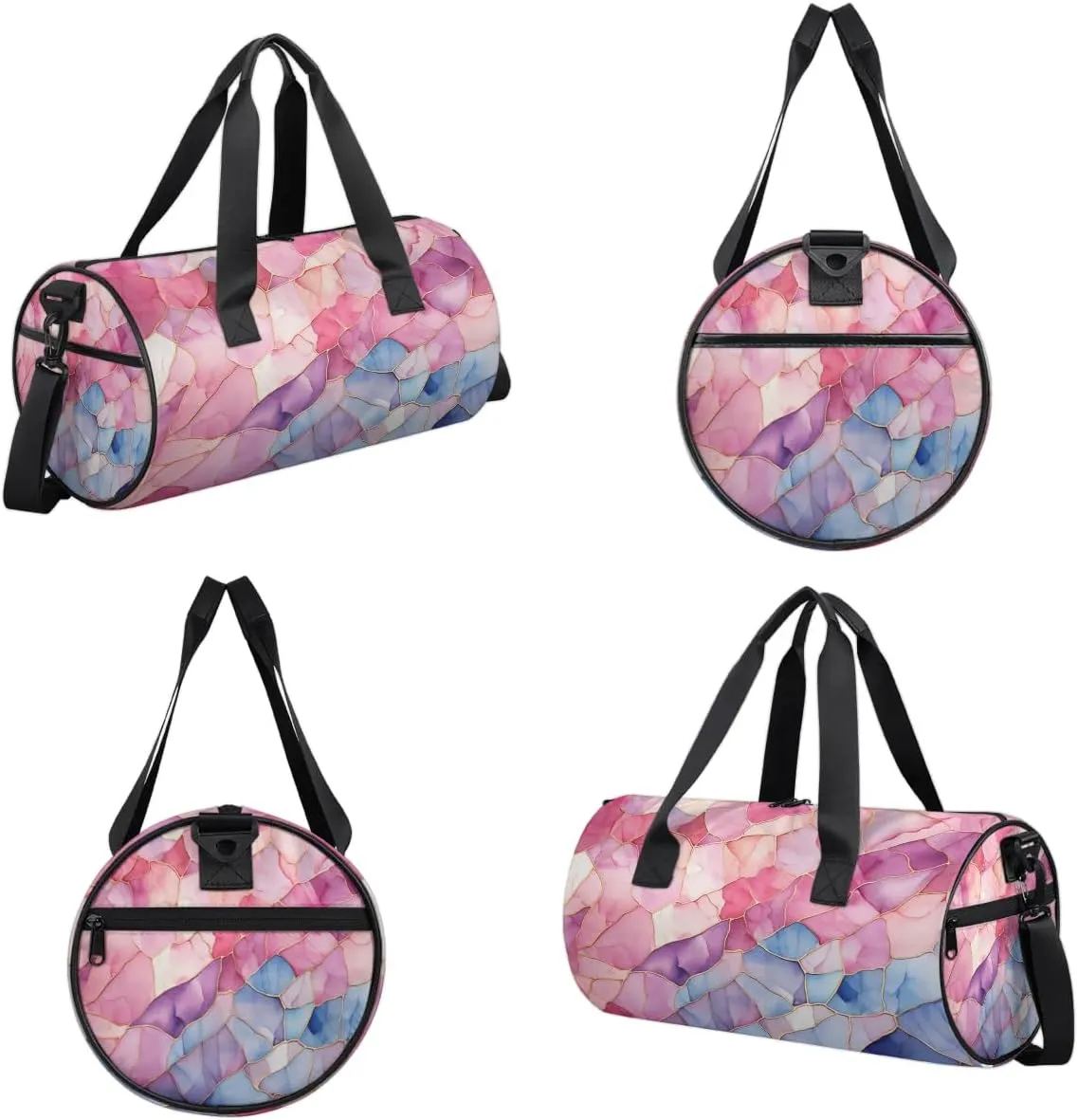 Gym Bags for Men Women Beautiful Marble Style Sports Duffel Bags Carry On Travel Duffle Bag with Detachable Adjustable Shoulder Strap Overnight Weekender Bag