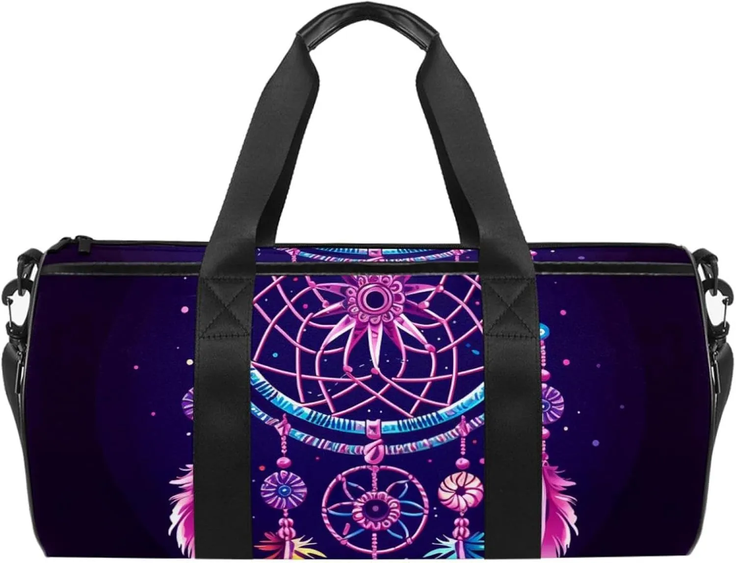Gym Bags for Men,Travel Duffel Bags for Women,Ethnic Style Dream Catcher Feathers,Workout Bag
