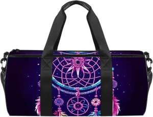 Gym Bags for Men,Travel Duffel Bags for Women,Ethnic Style Dream Catcher Feathers,Workout Bag