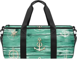 Gym Bags for Women,Duffle Bag for Travel,Anchor Retro Nautical,Gym Bag for Men