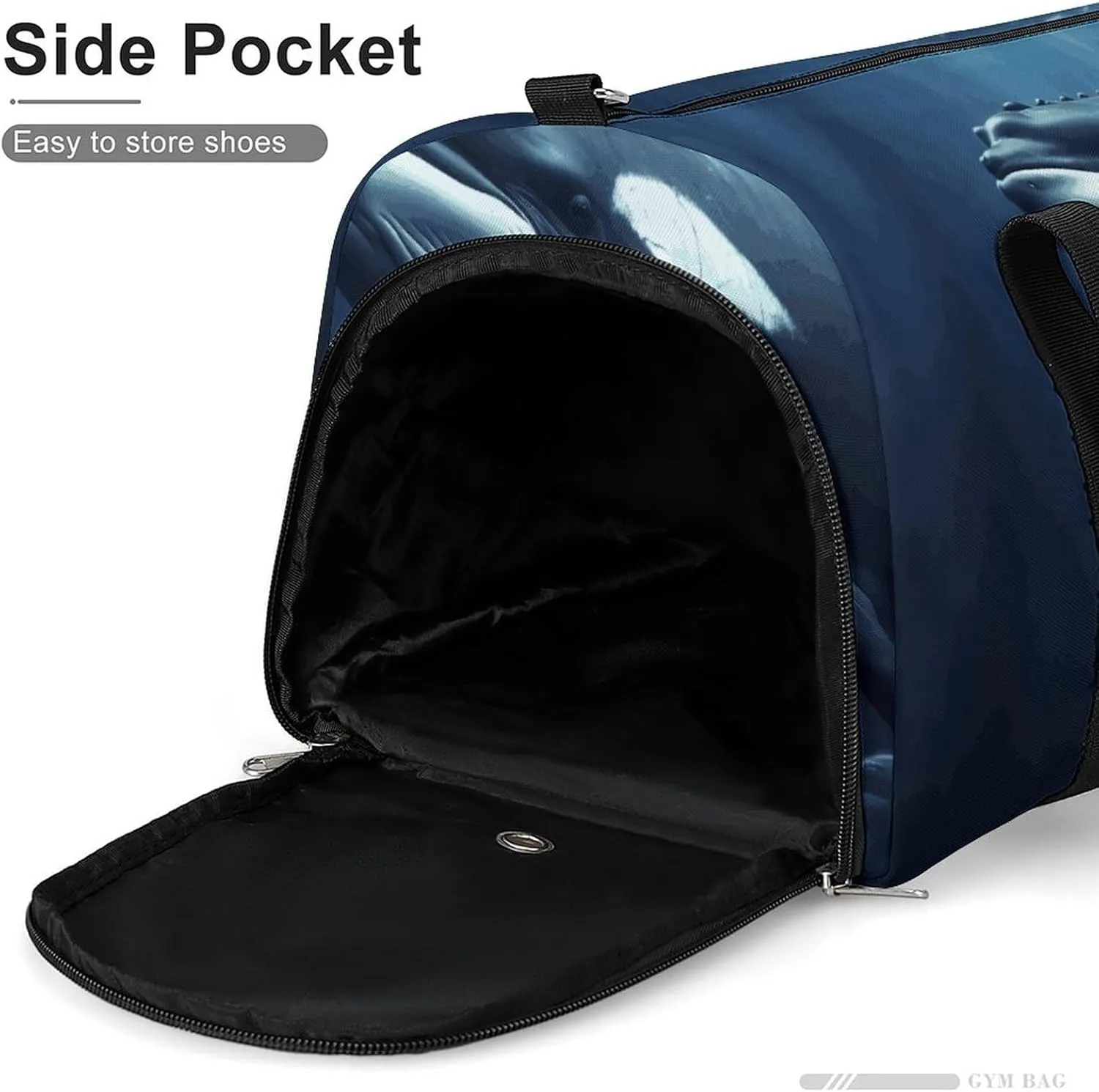 Gym Bags Small Marine Whales Duffel Bag Overnight Bag with Shoe Compartment Carryon Bag for Men Women