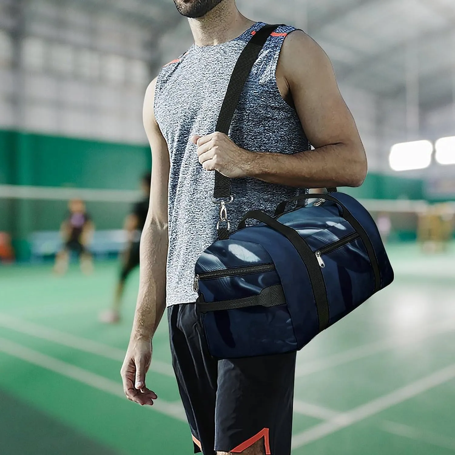 Gym Bags Small Marine Whales Duffel Bag Overnight Bag with Shoe Compartment Carryon Bag for Men Women