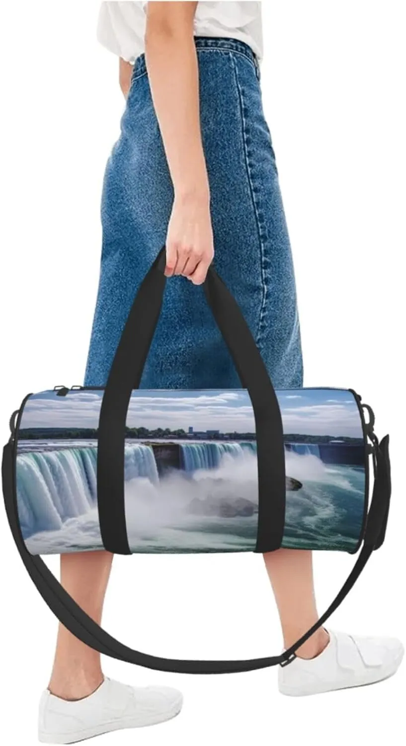 Gym Bags Small Niagara Falls Duffel Bag Overnight Bag with Shoe Compartment Carryon Bag for Men Women