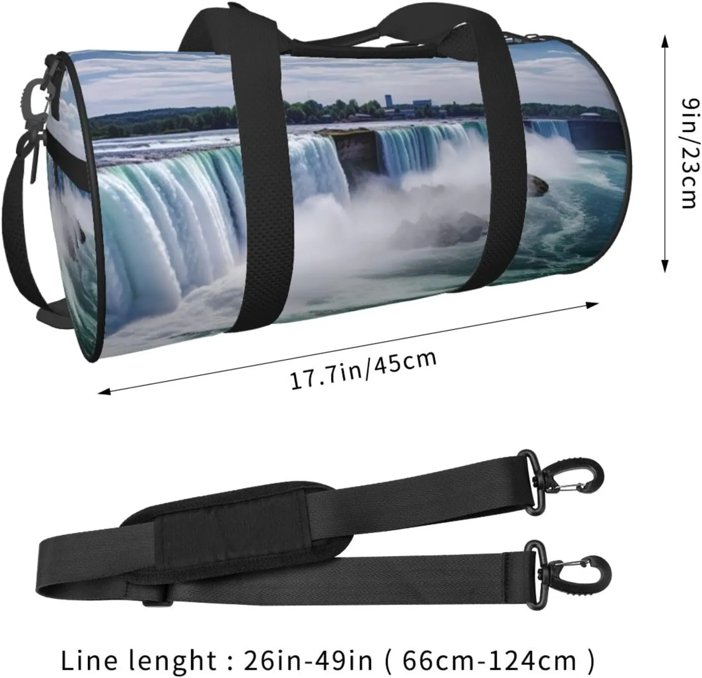 Gym Bags Small Niagara Falls Duffel Bag Overnight Bag with Shoe Compartment Carryon Bag for Men Women