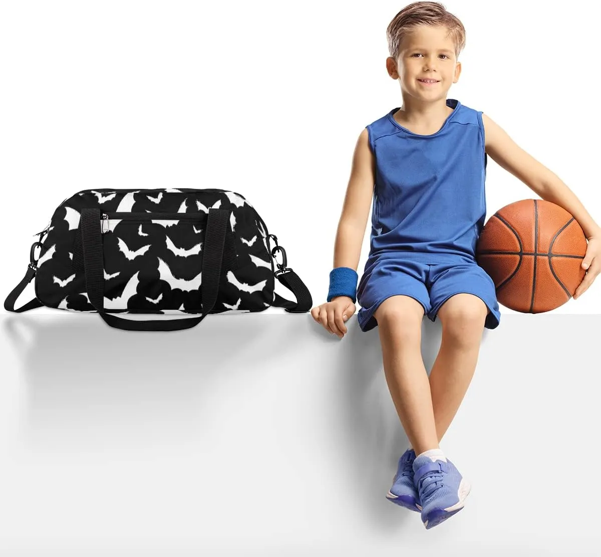Halloween Bat Kids Duffle Bag for Boys Girls - Dance, Trick Treat, Gym, Overnight & Travel Bags