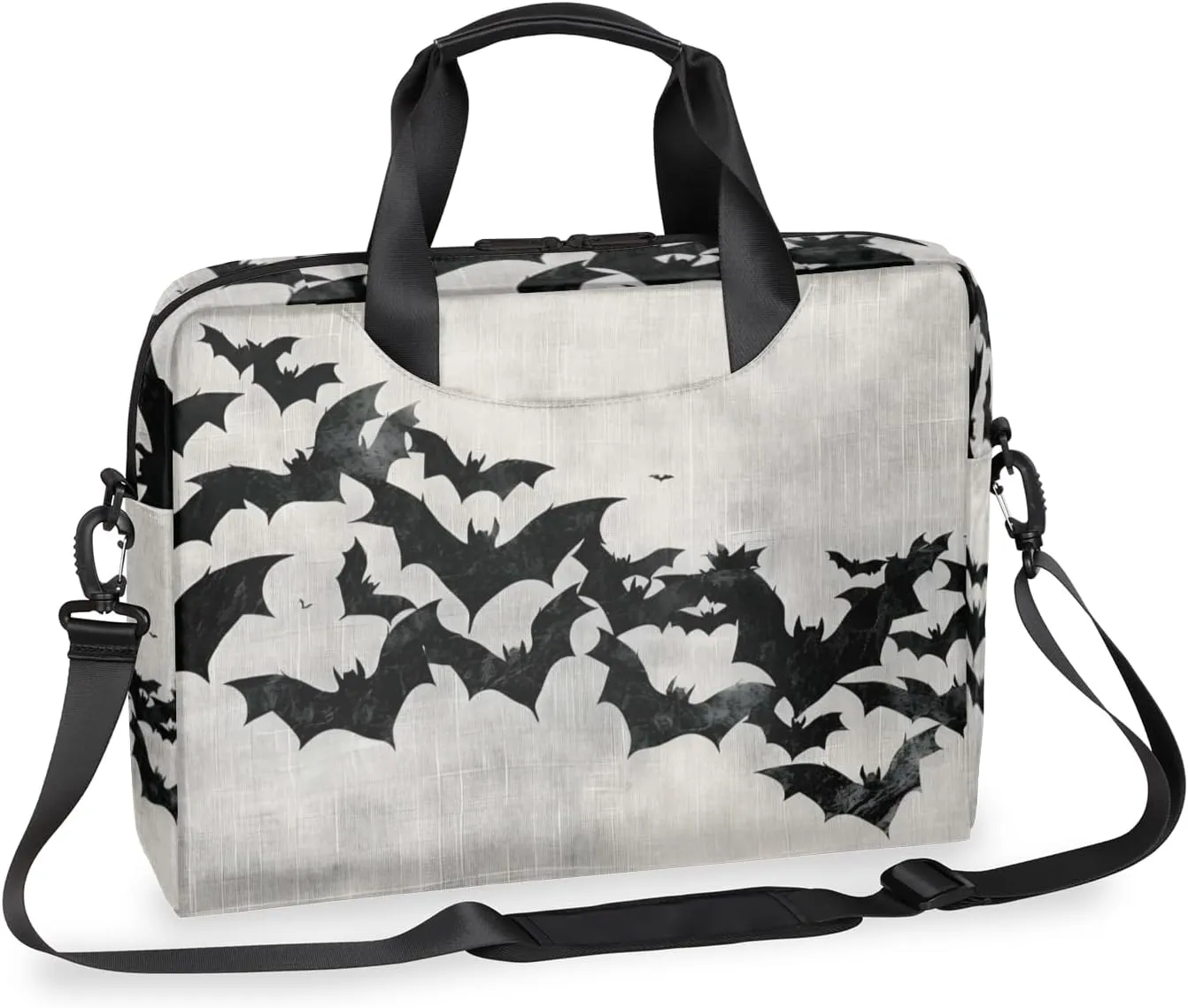 Halloween Black Bat Laptop Sleeve Case 14 15 15.6 inch, Halloween Black Bat Laptop Briefcase Shoulder Bag Waterproof Travel Computer Cover Carrying Bags