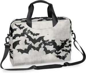 Halloween Black Bat Laptop Sleeve Case 14 15 15.6 inch, Halloween Black Bat Laptop Briefcase Shoulder Bag Waterproof Travel Computer Cover Carrying Bags