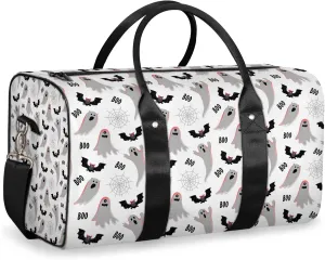Halloween Ghost Bat Travel Duffle Bag, Weekender Bags for Women Men, Carry on Overnight Bag Waterproof Gym Bags, Hospital Bag for Labor and Delivery