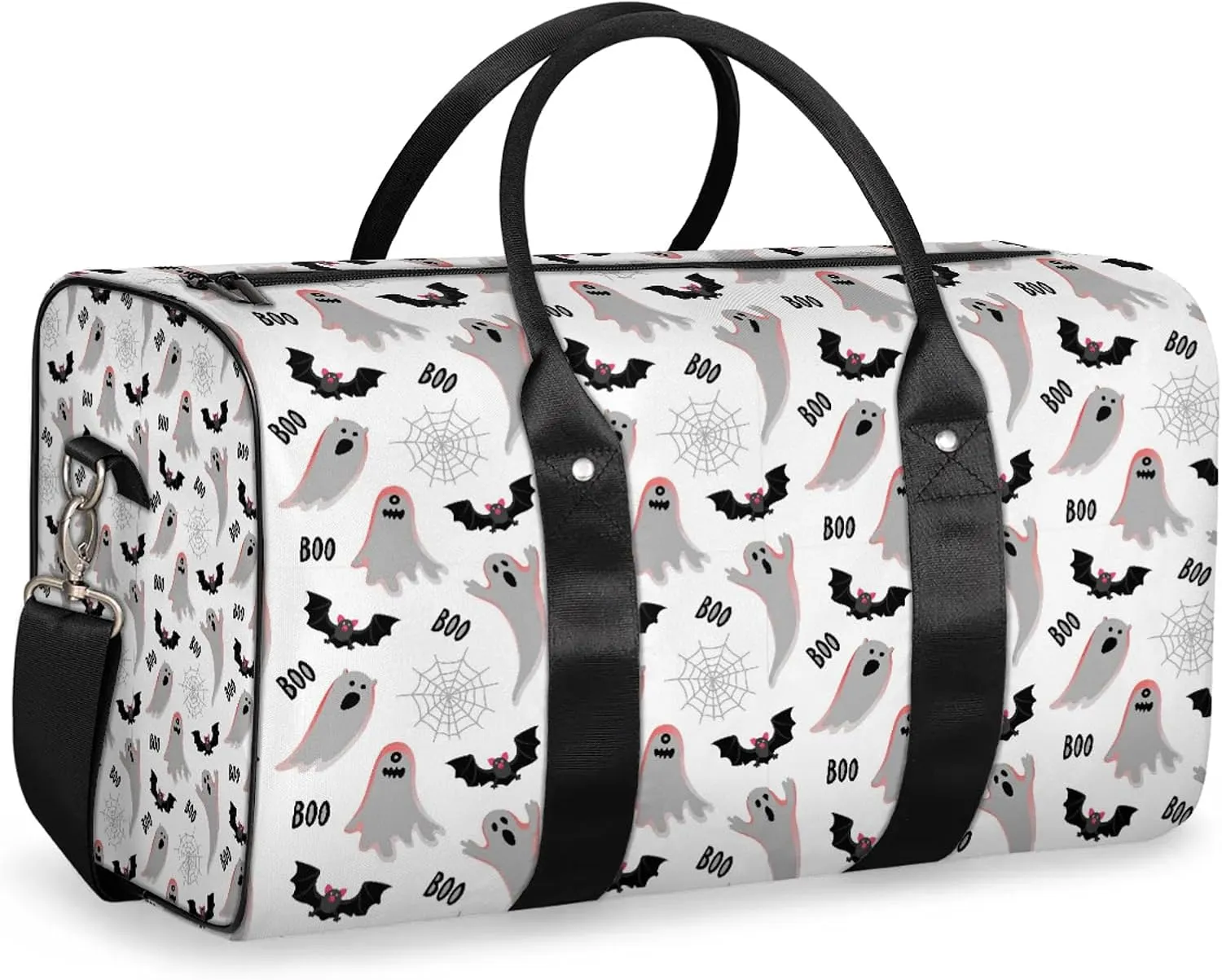 Halloween Ghost Bat Travel Duffle Bag, Weekender Bags for Women Men, Carry on Overnight Bag Waterproof Gym Bags, Hospital Bag for Labor and Delivery