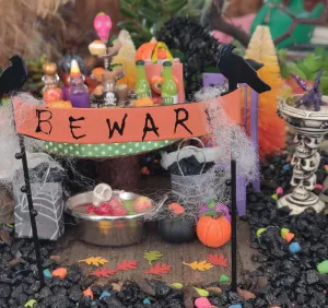 Halloween Party For Fairy Witches, Miniatures, Fairy Garden, Dollhouse